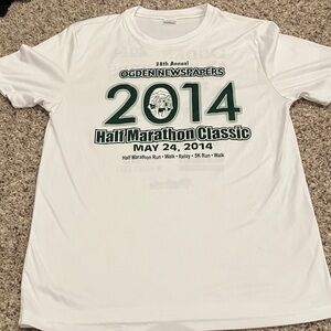 White Ogden Half Marathon Classic Tech T-Shirt 2014 - Youth Large